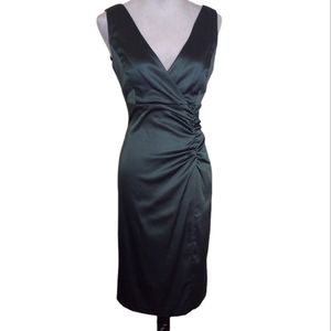 Donna Rico Green Cocktail Dress Size 8 Ruched Hip